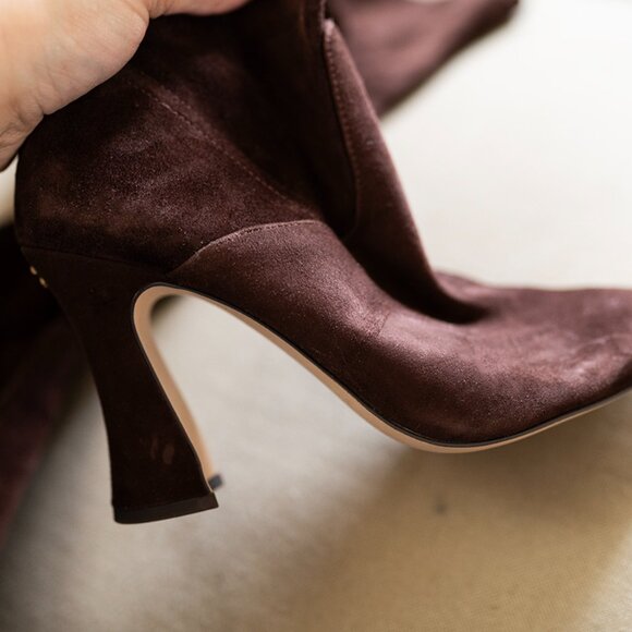 Coach Women's Pointed Toe Pull-On Knee High Boots - CECE - Brown Suede Size 7.5 - Picture 3 of 7